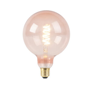 E27 stmívatelná LED spirálová žárovka G125 růžová 200 lm 2100K