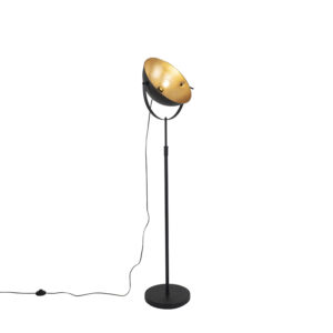 Stojací lampa černá se zlatem 35 cm nastavitelná – Magnax