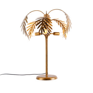 Art Deco stolní lampa zlatá 3-světlo – Botanica
