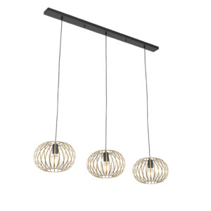Designová závěsná lampa mosazná 3světlá - Johanna