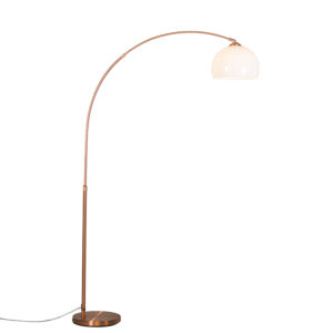 Moderní oblouková lampa měděná s bílým stínidlem – Arc Basic
