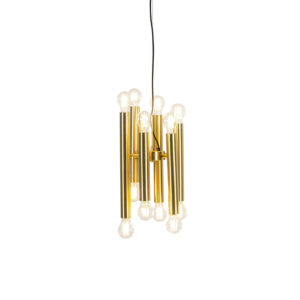 Závěsná lampa ve stylu art deco zlatá 12 světel – Facil
