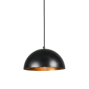 Průmyslová závěsná lampa černá se zlatem 35 cm – Magna Eco