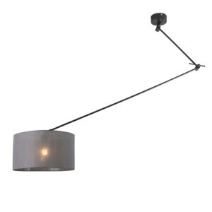 Závěsná lampa černá se stínidlem 35 cm tmavě šedá nastavitelná – Blitz I.