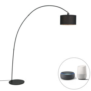 Chytrá moderní oblouková lampa černá včetně A60 Wifi – Vinossa