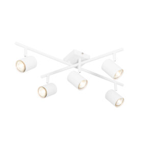 Moderní stropní svítidlo bílé 5-ti světelné nastavitelné čtvercové – Jeana