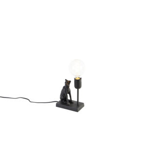 Vintage stolní lampa černá - Leopard