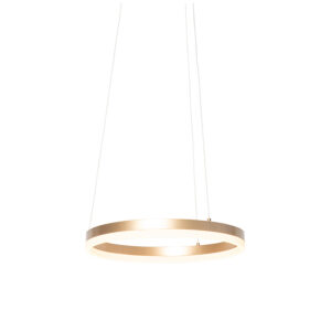 Designová závěsná lampa zlatá 40 cm včetně LED 3 stupně stmívatelná – Anello