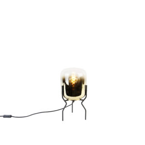 Designová stolní lampa černá se zlatým sklem – Bliss
