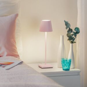 Stolní lampa LED Poldina, baterie, přenosná růžová