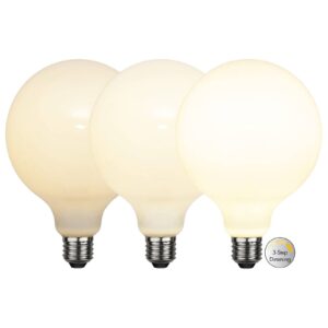 LED žárovka globe E27 G125 7,5 W, 3-step-dim, opál