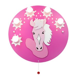 Stropní světlo Pony v růžové, 5 zdrojů