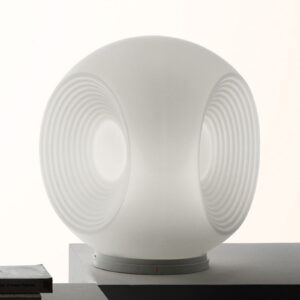 Fabbian Eyes - bílá skleněná stolní lampa