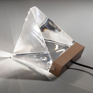 Fabbian Tripla křišťálová stolní lampa LED bronz