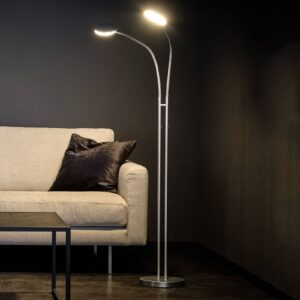 Holtkötter Flex Twin LED stojací lampa hliník/šedá