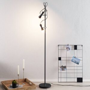 Elegantní stojací lampa LED Move, dvouzdroj černá