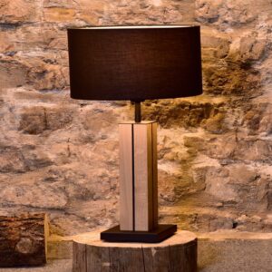HerzBlut Dana stolní lampa dub přírodní černá 56cm