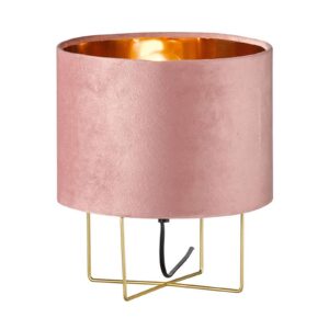 Stolní lampa Aura, samet, výška 32 cm, růžová