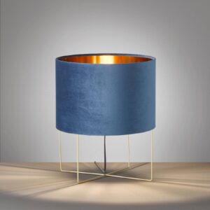 Stolní lampa Aura, samet, výška 43 cm, modrá