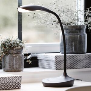 LED stolní lampa Swan, černá