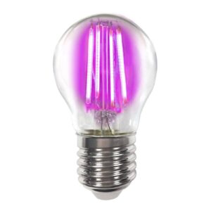 Barevná E27 4W LED žárovka Filament, růžová