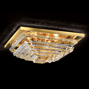 Pozlacené křišťálové stropní světlo Losanghe 55 cm