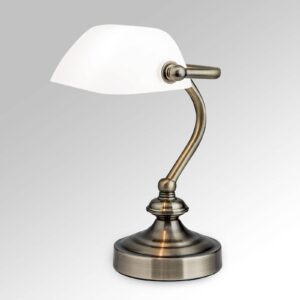 Klasická stolní lampa Zora se skleněným stínidlem