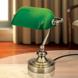 Zora – stolní lampa, se zeleným stínidlem