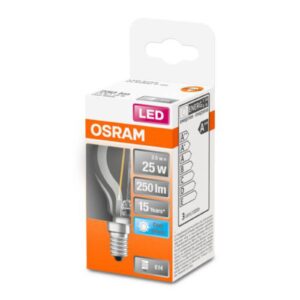 OSRAM Classic P LED žárovka E14 2,5W 4 000 K čirá