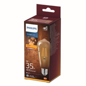 Philips E27 ST64 LED žárovka Curved 4W 2500K zlatá