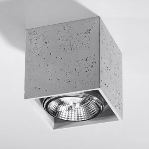 Stropní světlo Ara jako kostka z betonu 14cmx14cm
