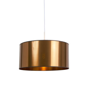 Designová závěsná lampa bílá s měděným stínidlem 50 cm – Combi 1