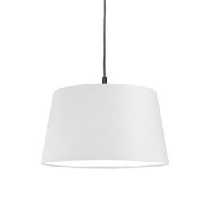 Moderní závěsná lampa černá s bílým odstínem 45 cm – Pendel