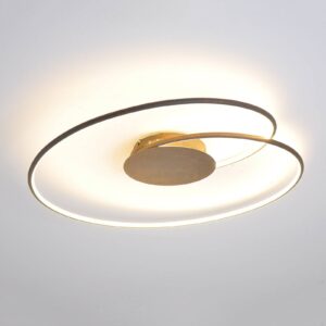 Rezavě hnědá LED stropní svítilna Joline, 74 cm