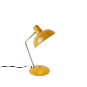 Retro stolní lampa žlutá s bronzem – Milou