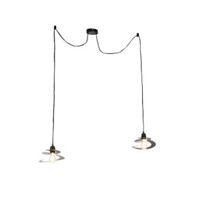 Designová závěsná lampa 2-světlo se spirálovým stínidlem 20 cm – Scroll