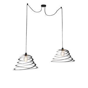 Designová závěsná lampa 2-světla se spirálovým stínidlem 50 cm – Scroll