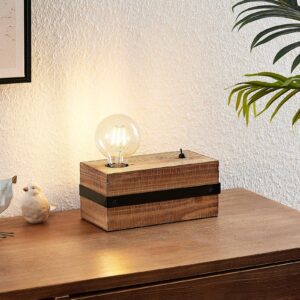 Lindby Sverina stolní lampa ze dřeva, jeden zdroj