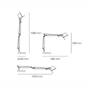 Artemide Tolomeo Mini stolní lampa s nohou 3000K