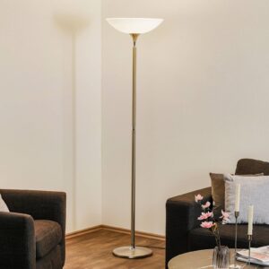 BANKAMP Opera LED stojací lampa, stmívač, nikl