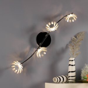 LED nástěnné světlo Bloom čtyři zdroje stříbrné