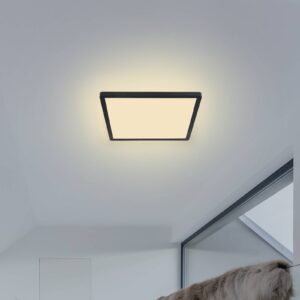 LED stropní světlo Sapana, hranaté, stmívací černá