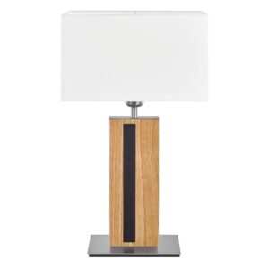 HerzBlut Maive stolní lampa bílá, dub olej, 56 cm