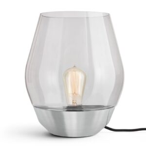 New Works Bowl stolní lampa ocel/kouřové sklo
