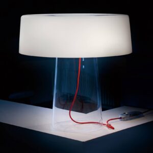 Prandina Glam stolní lampa 36cm čirá/stínidlo bílé