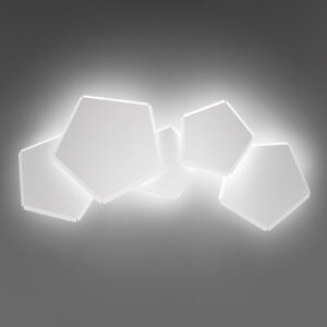 LED nástěnné světlo Pleiadi bílé, pět zdrojů