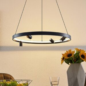 Lucande Paliva LED závěsné světlo, 64 cm, černá