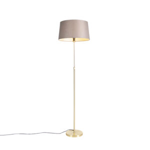 Stojací lampa zlatá / mosazná s odstínem lnu taupe 45 cm – Parte