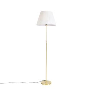 Stojací lampa zlatá / mosazná se skládaným odstínem krémová 45 cm – Parte