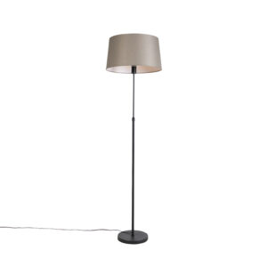 Stojací lampa černá s odstínem taupe lnu nastavitelná 45 cm – Parte